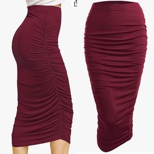Highwaist Bodycon Ruched Frill Ruffle Pencil Skirt